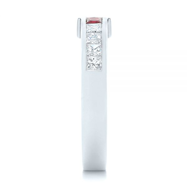 Platinum Platinum Custom Ruby And Diamond Fashion Ring - Side View - 102830
