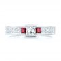 18k White Gold 18k White Gold Custom Ruby And Diamond Fashion Ring - Top View -  102830 - Thumbnail