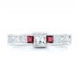 14k White Gold 14k White Gold Custom Ruby And Diamond Fashion Ring - Top View -  102830 - Thumbnail