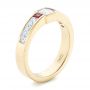 14k Yellow Gold Custom Ruby And Diamond Fashion Ring - Three-Quarter View -  102830 - Thumbnail
