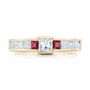 14k Yellow Gold Custom Ruby And Diamond Fashion Ring - Top View -  102830 - Thumbnail