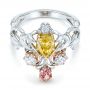 Custom Yellow Pink And White Diamond Fashion Ring - Flat View -  102305 - Thumbnail