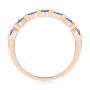 18k Rose Gold 18k Rose Gold Diamond And Blue Sapphire Ring - Front View -  107137 - Thumbnail