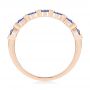 18k Rose Gold 18k Rose Gold Diamond And Blue Sapphire Ring - Front View -  107137 - Thumbnail