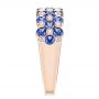 14k Rose Gold 14k Rose Gold Diamond And Blue Sapphire Ring - Side View -  107137 - Thumbnail