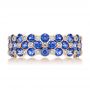 14k Rose Gold 14k Rose Gold Diamond And Blue Sapphire Ring - Top View -  107137 - Thumbnail