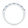 14k White Gold 14k White Gold Diamond And Blue Sapphire Ring - Front View -  107137 - Thumbnail