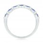 14k White Gold 14k White Gold Diamond And Blue Sapphire Ring - Front View -  107137 - Thumbnail