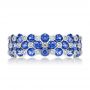 14k White Gold 14k White Gold Diamond And Blue Sapphire Ring - Top View -  107137 - Thumbnail
