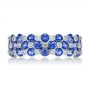 18k White Gold 18k White Gold Diamond And Blue Sapphire Ring - Top View -  107137 - Thumbnail