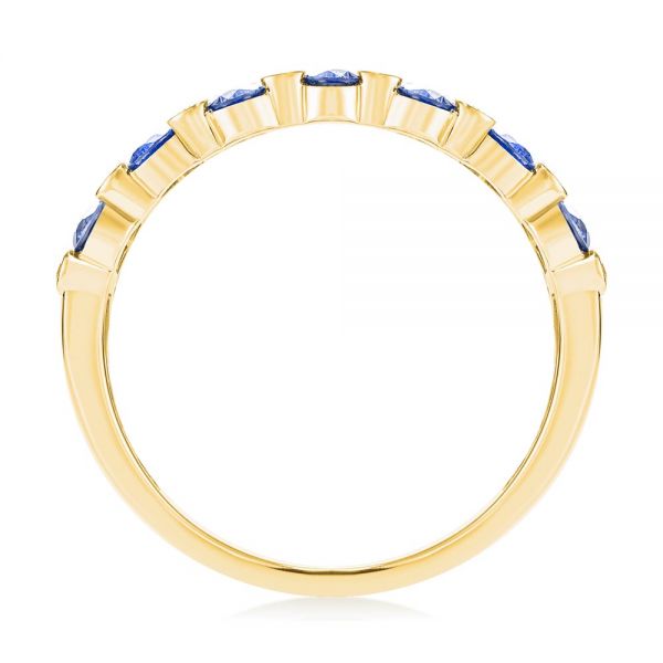 14k Yellow Gold 14k Yellow Gold Diamond And Blue Sapphire Ring - Front View -  107137