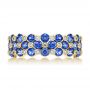 18k Yellow Gold 18k Yellow Gold Diamond And Blue Sapphire Ring - Top View -  107137 - Thumbnail
