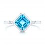 Diamond And Blue Topaz Ring - Top View -  106553 - Thumbnail