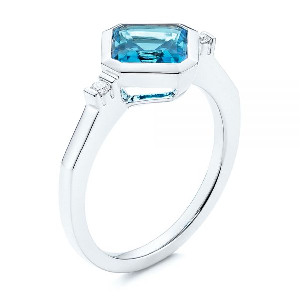 Diamond and London Blue Topaz Ring - Image