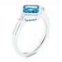 Diamond And London Blue Topaz Ring - Three-Quarter View -  106554 - Thumbnail