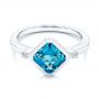 Diamond And London Blue Topaz Ring - Flat View -  106554 - Thumbnail