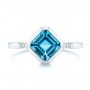 Diamond And London Blue Topaz Ring - Top View -  106554 - Thumbnail