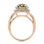 18k Rose Gold 18k Rose Gold Diamond And Olive Quartz Fashion Ring - Front View -  101869 - Thumbnail