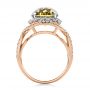 18k Rose Gold 18k Rose Gold Diamond And Olive Quartz Fashion Ring - Front View -  101869 - Thumbnail