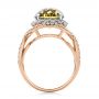 14k Rose Gold 14k Rose Gold Diamond And Olive Quartz Fashion Ring - Front View -  101869 - Thumbnail