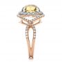 18k Rose Gold 18k Rose Gold Diamond And Olive Quartz Fashion Ring - Side View -  101869 - Thumbnail