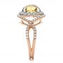 14k Rose Gold 14k Rose Gold Diamond And Olive Quartz Fashion Ring - Side View -  101869 - Thumbnail