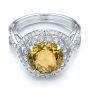  Platinum Platinum Diamond And Olive Quartz Fashion Ring - Flat View -  101869 - Thumbnail