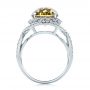 14k White Gold 14k White Gold Diamond And Olive Quartz Fashion Ring - Front View -  101869 - Thumbnail