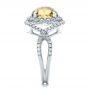 18k White Gold 18k White Gold Diamond And Olive Quartz Fashion Ring - Side View -  101869 - Thumbnail