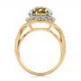 14k Yellow Gold 14k Yellow Gold Diamond And Olive Quartz Fashion Ring - Front View -  101869 - Thumbnail