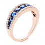 14k Rose Gold 14k Rose Gold Diamond And Sapphire Fashion Ring - Three-Quarter View -  107163 - Thumbnail