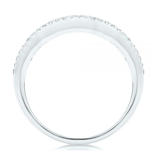 18k White Gold 18k White Gold Diamond And Sapphire Fashion Ring - Front View - 107163