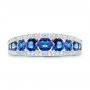 18k White Gold 18k White Gold Diamond And Sapphire Fashion Ring - Top View -  107163 - Thumbnail