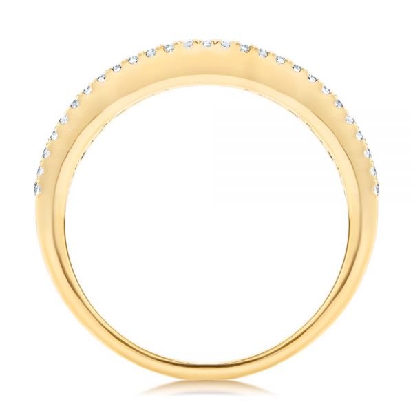 14k Yellow Gold Diamond And Sapphire Fashion Ring - Front View -  107163