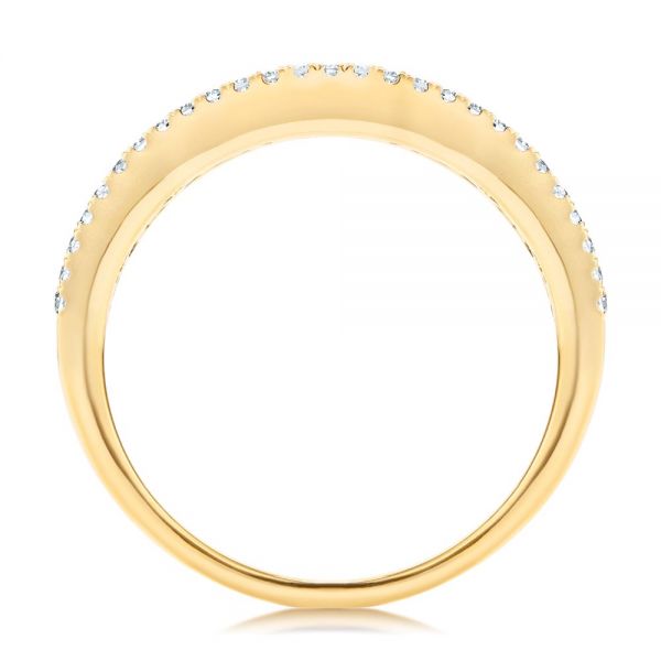 14k Yellow Gold Diamond And Sapphire Fashion Ring - Front View -  107163