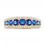 14k Yellow Gold Diamond And Sapphire Fashion Ring - Top View -  107163 - Thumbnail