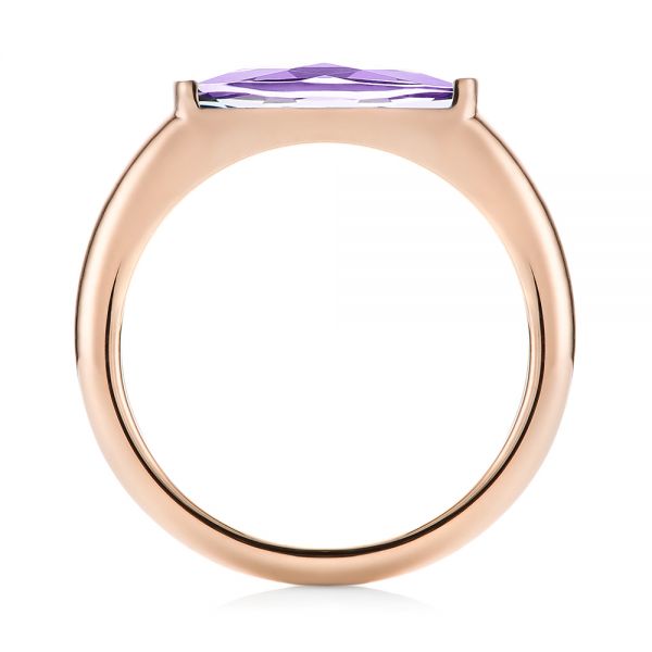 18k Rose Gold 18k Rose Gold East-west Amethyst Fashion Ring - Front View -  103757