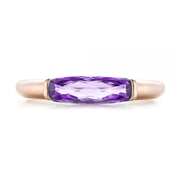 14k Rose Gold East-west Amethyst Fashion Ring - Top View -  103757