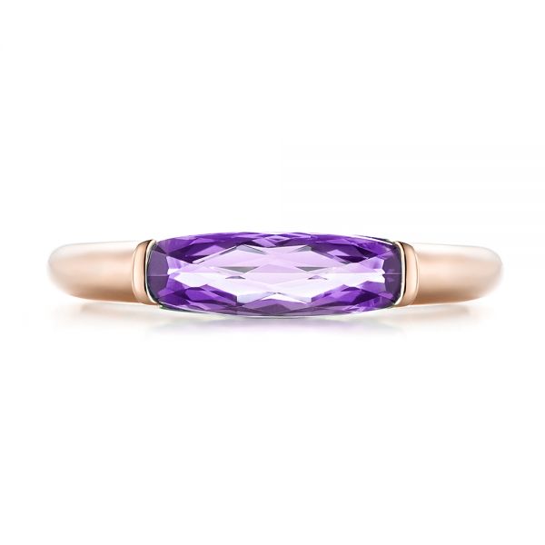 18k Rose Gold 18k Rose Gold East-west Amethyst Fashion Ring - Top View -  103757