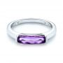 14k White Gold 14k White Gold East-west Amethyst Fashion Ring - Flat View -  103757 - Thumbnail