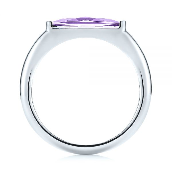 Platinum Platinum East-west Amethyst Fashion Ring - Front View - 103757