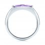 18k White Gold 18k White Gold East-west Amethyst Fashion Ring - Front View -  103757 - Thumbnail