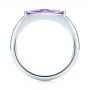 14k White Gold 14k White Gold East-west Amethyst Fashion Ring - Front View -  103757 - Thumbnail