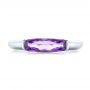 14k White Gold 14k White Gold East-west Amethyst Fashion Ring - Top View -  103757 - Thumbnail