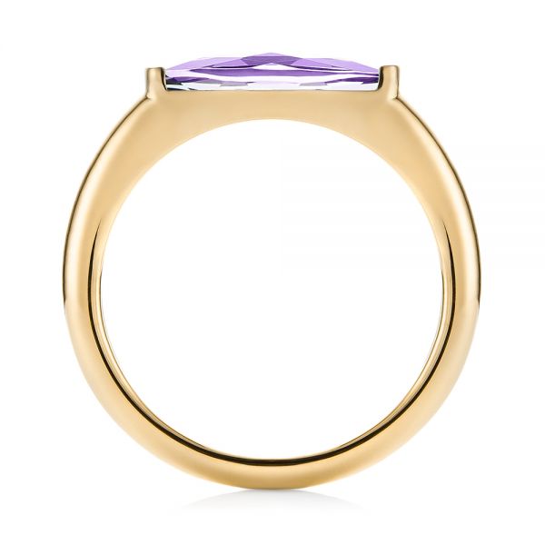 14k Yellow Gold 14k Yellow Gold East-west Amethyst Fashion Ring - Front View -  103757