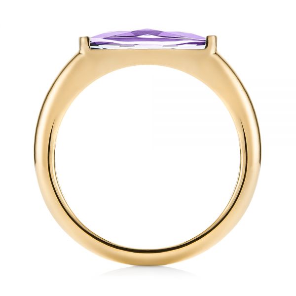 14k Yellow Gold 14k Yellow Gold East-west Amethyst Fashion Ring - Front View - 103757