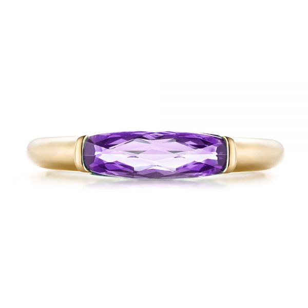 18k Yellow Gold 18k Yellow Gold East-west Amethyst Fashion Ring - Top View -  103757