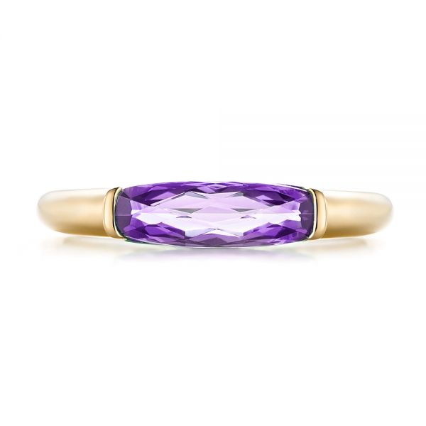 14k Yellow Gold 14k Yellow Gold East-west Amethyst Fashion Ring - Top View - 103757