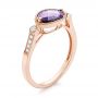 14k Rose Gold East-west Amethyst And Diamond Ring - Three-Quarter View -  103756 - Thumbnail