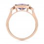 18k Rose Gold 18k Rose Gold East-west Amethyst And Diamond Ring - Front View -  103756 - Thumbnail